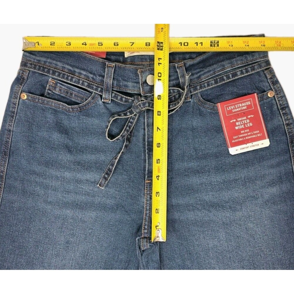 Levi Strauss Signature Vintage Inspired Tie Belted Wide Leg Jeans Women's 8/29 - Picture 14 of 15